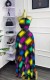 EVE Sleeveless Color Block Print Maxi Dress GXIN-8847