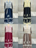 EVE Pleated Long Sleeve Print Long Coat GZRF-602