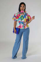 EVE Casual Print Short Sleeve Shirts QYMF-3062