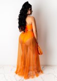 EVE Solid Mesh See Though Beach Skirt OSM-4341