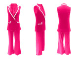 EVE Lapel Sleeveless Two Piece Pants Suit QYMF-3250