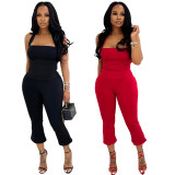 EVE Solid Color Halterneck Pants Suit QYMF-3078