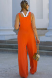 EVE Solid Color Loose Back Pants Jumpsuit QYMF-3154