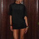 EVE Solid Color Short Sleeve Backless Casual Dress GSLF-K25D71255