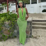 EVE Deep V Stacked Neck Sexy Long Skirt 3 Piece Set GSLF-K25S69717