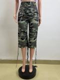 EVE Camouflage Print Drawstring Straight Pants QOUY-6043