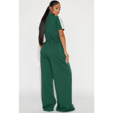 EVE Sport Zipper Tops Wide Leg Pants Loose Suit ASL-6795