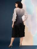 EVE Gradient Color Long Sleeve Midi Dress GZRF-KH-0079