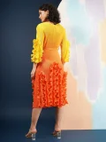 EVE Gradient Color Long Sleeve Midi Dress GZRF-KH-0079