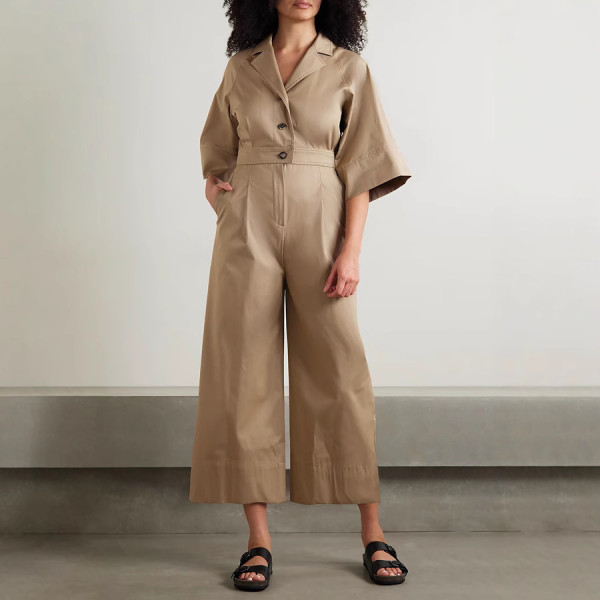 EVE Loose Solid Color Half Sleeve Jumpsuit MK-3217