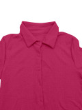EVE Solid Color Short Sleeve Shirt Pants Suit ZDF-33110
