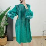 EVE Long Sleeve Stripe Print Midi Dress GZRF-KH-0109