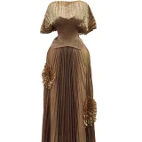 EVE Stamped Tops Press Pleated Maxi Dress GZRF-A203