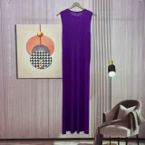 EVE Sleeveless Press Pleated Slim Maxi Dress GZRF-KH-0059