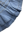 EVE Casual Zipper Double Layer Ruffle Skirt LSD-2227