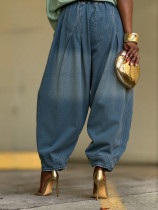 EVE Plus Size Loose Haren Wide Leg Lantern Jeans GYLN-6078