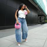 EVE Vintage Loose Wide Leg Jeans GSMJ-8012