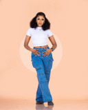 EVE Plus Size Multi-pockets Fashion Straight Jeans GYLN-8024