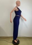 EVE Sleeveless Solid Color Vest Two Piece Pants Set QODY-6066