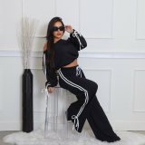 EVE Solid Color Loose Ribbon Two Piece Pants Set OD-8746