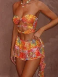 EVE Print Wrap Chest Two Piece Skirts Set SHD-9522