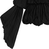 EVE Press Pleated Solid Color Romper BY-7432