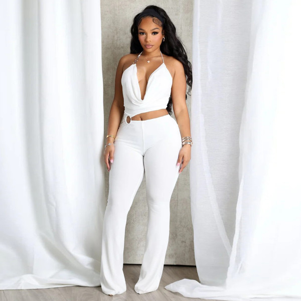 EVE Halterneck Hollow Out Backless Jumpsuit YF-10867