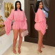 EVE Press Pleated Solid Color Romper BY-7432