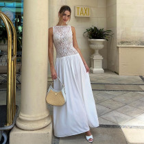 EVE Lace Patchwork Sleevelss Maxi Dress GAXB-D067DS