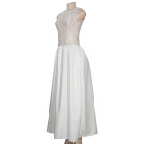 EVE Lace Patchwork Sleevelss Maxi Dress GAXB-D067DS