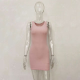 EVE Sleeveless Solid Color Mini Dress JHYB-9073