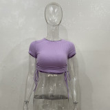 EVE Short Sleeve Drawstring T Shirts JHYB-9105