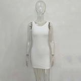 EVE Sleeveless Solid Color Mini Dress JHYB-9073