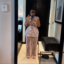 EVE Floral Ruffle Top Loose Pants Set GMYU-9618