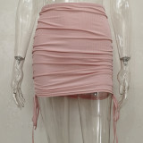 EVE Knits Drawstring Pleated Mini Skirts JHYB-9079