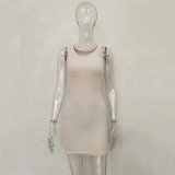 EVE Sleeveless Solid Color Mini Dress JHYB-9073