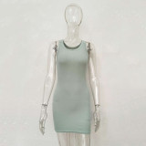 EVE Sleeveless Solid Color Mini Dress JHYB-9073