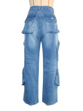 EVE Multi-pockets Loose Straight Jeans SH-391396