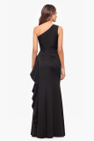 EVE Single Shoulder Solid Color Ruffles Maxi Dress XHXF-463