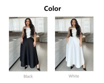 EVE Color Block Wrap Chest Tops Two Piece Skirt Set ZSD-0755