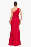 EVE Single Shoulder Solid Color Ruffles Maxi Dress XHXF-463