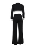 EVE Zipper Long Sleeve Tops And Pants Sport Suit FENF-6038