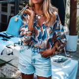 EVE Plus Size Bat Sleeve Loose Print Shirt GQIF-0429