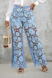 EVE Plus Size Hollow Out Lace Patchwork Jeans GYLN-6690