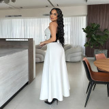 EVE Color Block Wrap Chest Tops Two Piece Skirt Set ZSD-0755