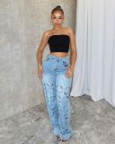 EVE Fashion Holes Washed Jeans SHMF-6202