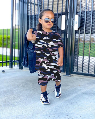 EVE Kids Boys Leopard Print Two Piece Shorts Set GYMF-129