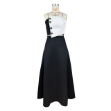 EVE Color Block Wrap Chest Tops Two Piece Skirt Set ZSD-0755