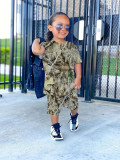 EVE Kids Boys Leopard Print Two Piece Shorts Set GYMF-129