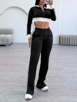 EVE Zipper Long Sleeve Tops And Pants Sport Suit FENF-6038